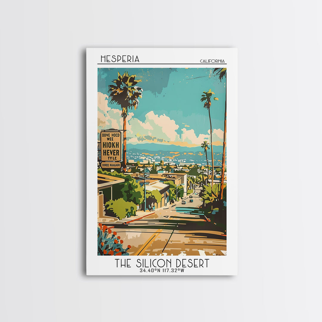 Hesperia California Travel Poster, Canvas Print, Poster Print, Travel Wall Art, Travel Print, Vintage Travel Art, City Travel Poster