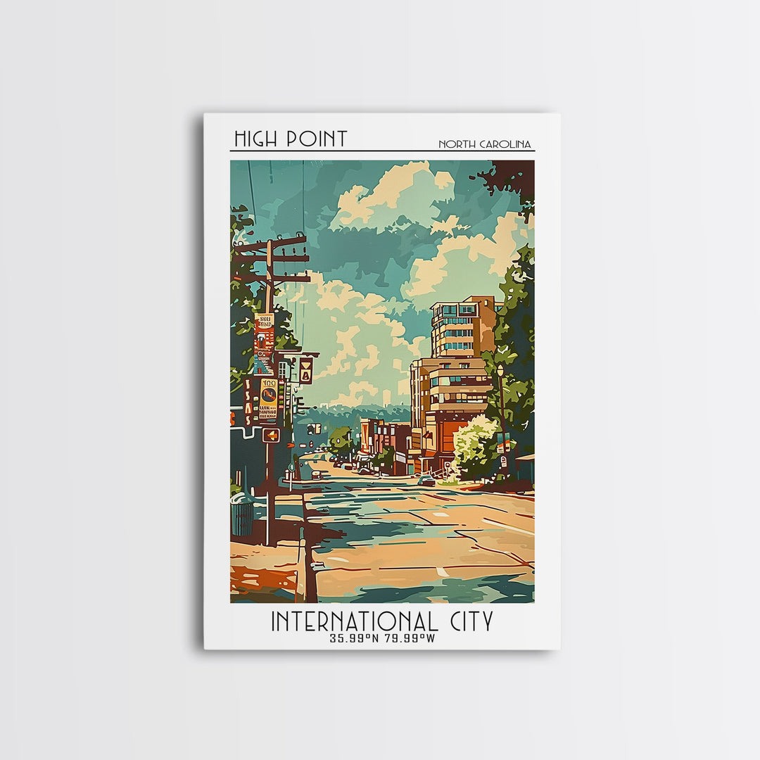 High Point North Carolina Travel Poster, Canvas Print, Travel Art Print, Modern Wall Decor, City Art Print, Home Decor, Travel Decor