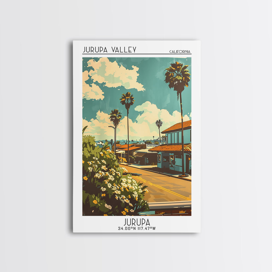 Jurupa Valley California Travel Poster, Canvas Print, Retro Travel Poster, City Wall Art, Minimalist Poster, Travel Print, Art Print