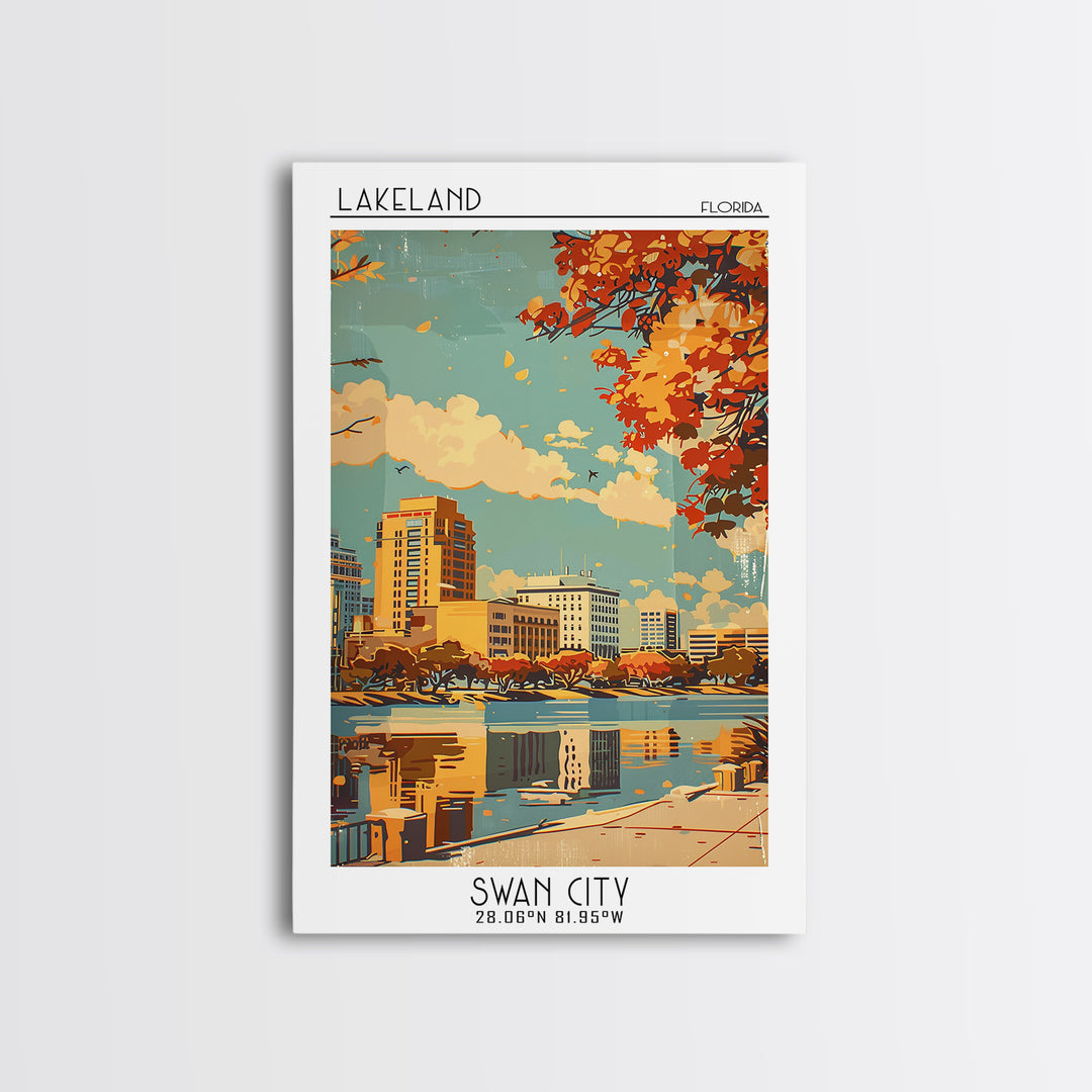 Lakeland Florida Travel Poster, Canvas Print, City Travel Poster, Travel Wall Art, Poster Print, City Art Print, Vintage City Poster