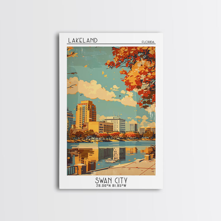 Lakeland Florida Travel Poster, Canvas Print, City Travel Poster, Travel Wall Art, Poster Print, City Art Print, Vintage City Poster