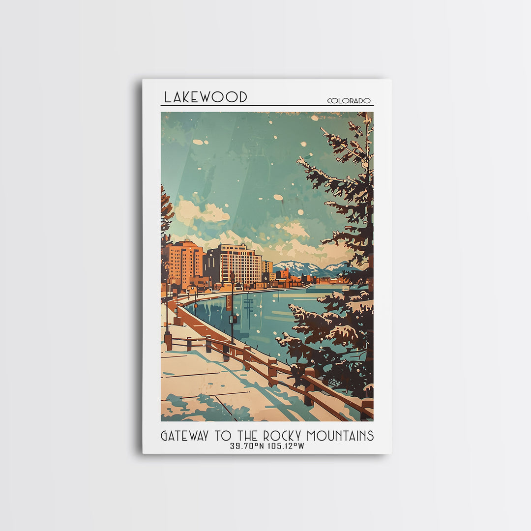 Lakewood Travel Poster, Canvas Print, City Travel Poster, Travel Wall Art, Home Office Decor, Living Room Wall Art, Travel Art Print