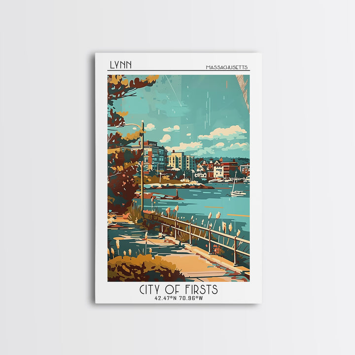 Lynn Travel Poster, Canvas Print, Retro Wall Art, Travel Print, Gallery Wall Set, Fine Art Print, Vintage Travel Art, Vintage Poster