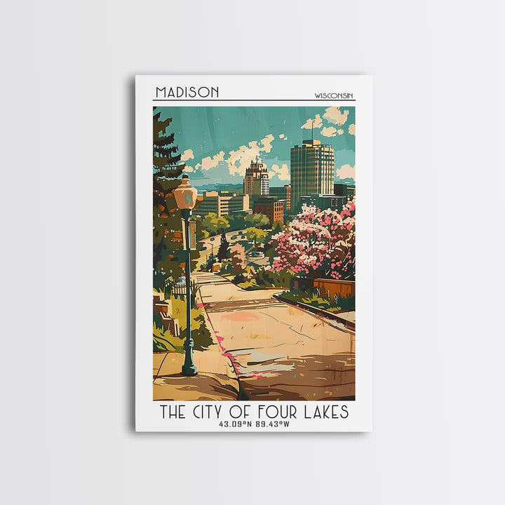 Madison Wisconsin Travel Poster, Canvas Print, City Travel Poster, Travel Wall Art, Vintage Poster, Travel Posters, Gallery Wall Set