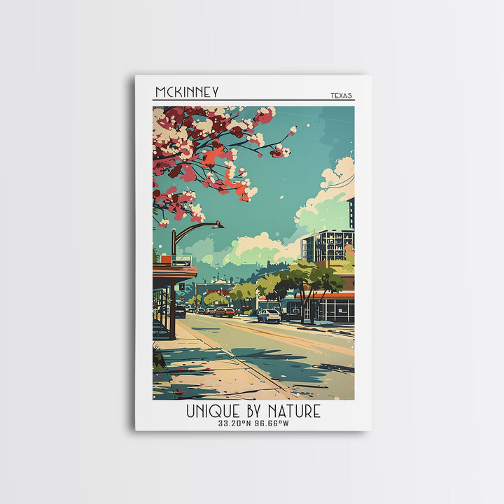 McKinney Travel Poster, Canvas Print, Retro Travel Poster, City Wall Art, Art Print, Travel Decor, Home Office Decor, City Art Print