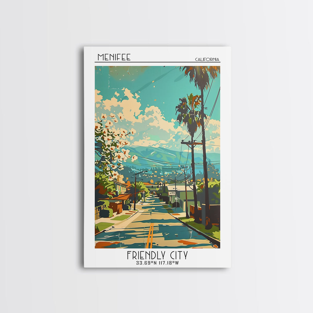 Menifee Travel Poster, Canvas Print, Travel Prints, Landscape Art, Travel Print, Retro Travel Poster, Poster Print, Gallery Wall Set