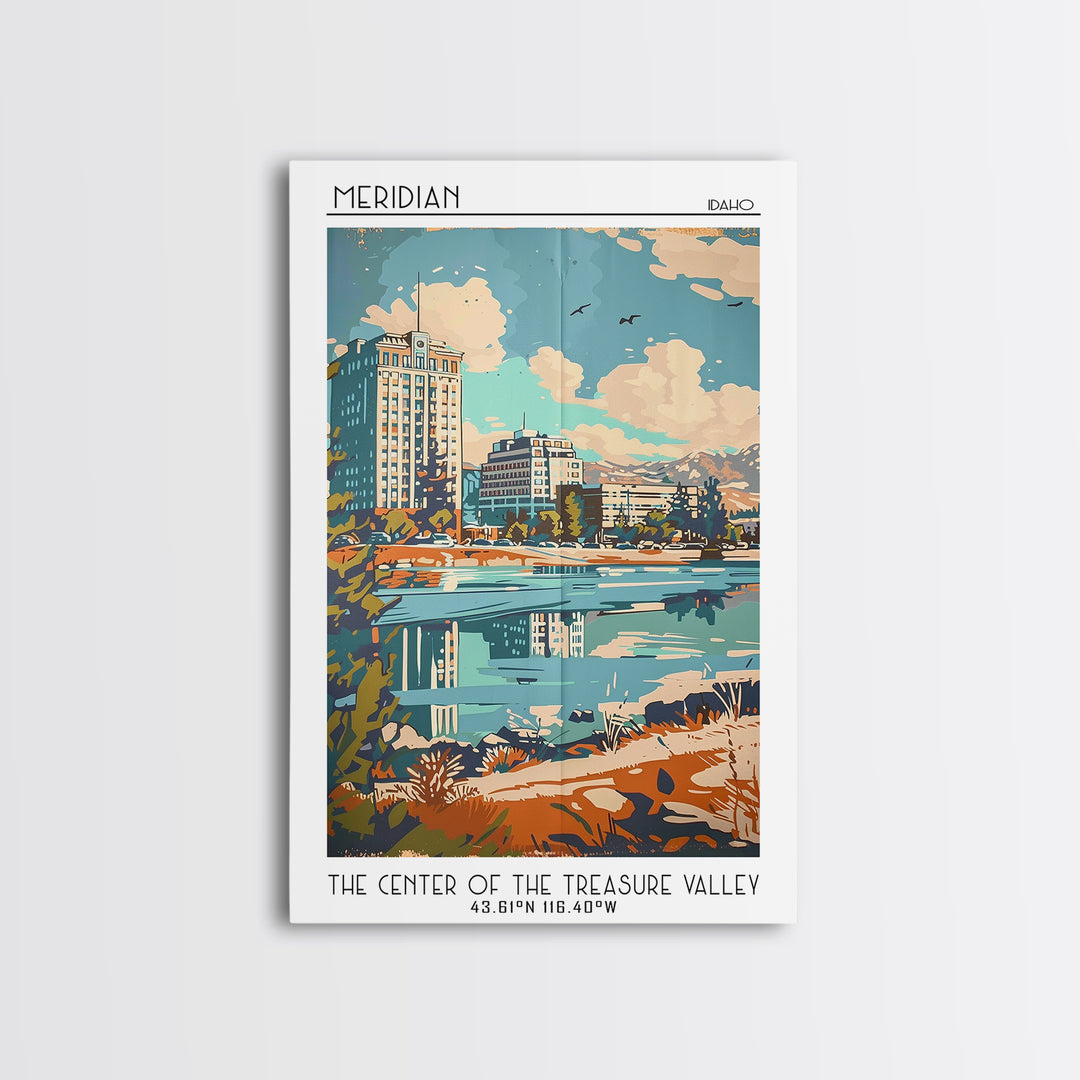 Meridian Travel Poster, Framed Canvas Print, City Travel Poster, Travel Wall Decor, Poster Art, Home Decor, Travel Posters, Wall Art