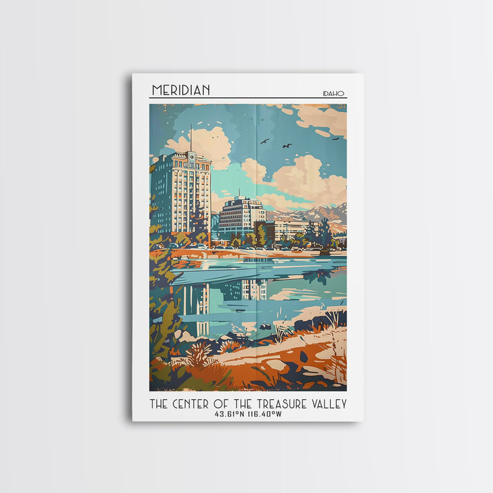 Meridian Travel Poster, Framed Canvas Print, City Travel Poster, Travel Wall Decor, Poster Art, Home Decor, Travel Posters, Wall Art