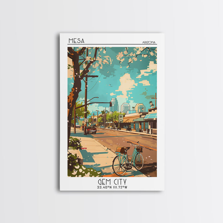 Mesa Travel Poster, Canvas Print, Retro Travel Poster, City Wall Art, Minimalist Poster, Wall Art, Modern Wall Decor, Retro Wall Art