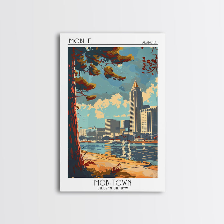 Mobile Travel Poster, Canvas Print, Retro Wall Art, Travel Print, Travel Prints, Vintage Travel, City Wall Art, Vintage Travel Print