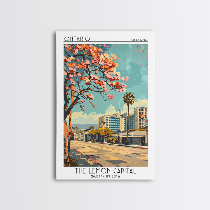 Ontario California Travel Poster, Canvas Print, City Travel Poster, Travel Wall Art, Vintage Travel Art, Poster Print, Landscape Art