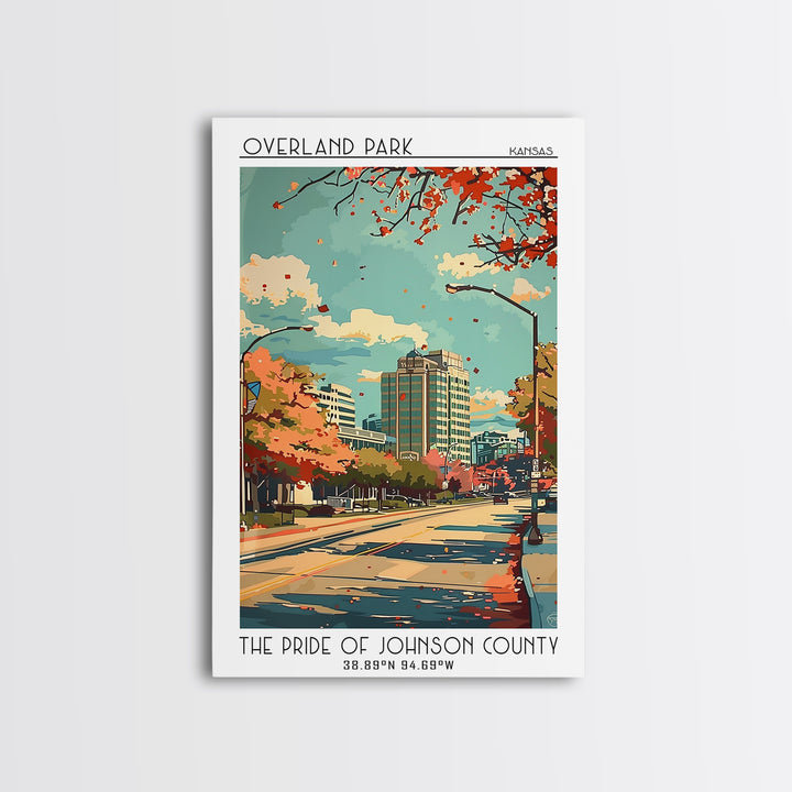 Overland Park Travel Poster, Canvas Print, Travel Wall Art, City Wall Art, Poster Art, Modern Wall Decor, Home Decor, Retro Wall Art