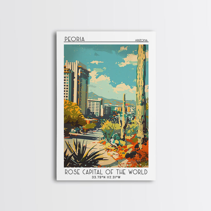 Peoria Arizona Travel Poster, Canvas Print, Poster Print, Travel Wall Art, Vintage Posters, Retro Travel Poster, Vintage City Poster