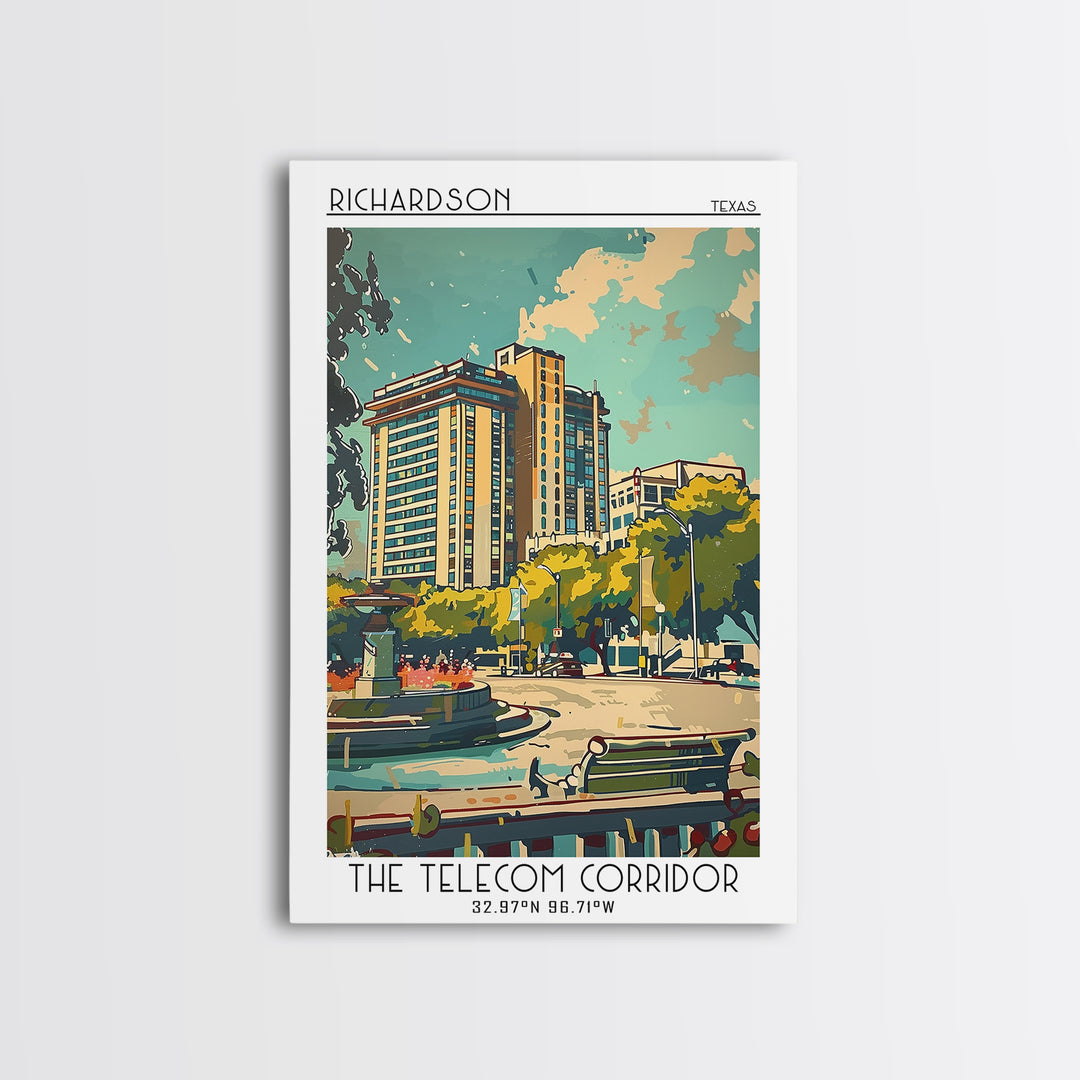 Richardson Travel Poster, Framed Canvas Print, Poster Print, Travel Wall Art, City Art Print, Travel Decor, Travel Posters, Wall Art