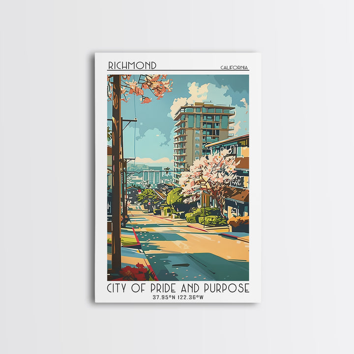 Richmond Travel Poster, Framed Canvas Print, City Travel Poster, Travel Wall Art, Vintage Travel Art, Fine Art Print, Travel Posters
