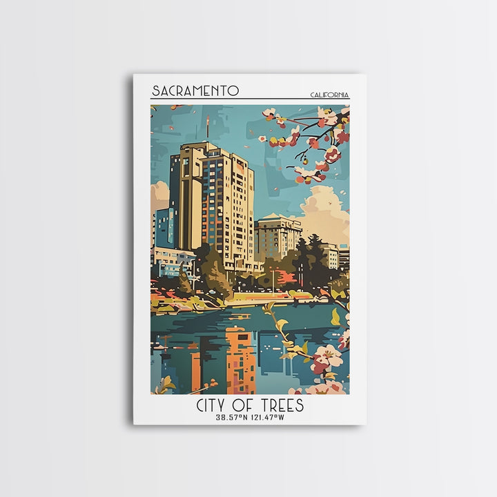 Sacramento Travel Poster, Canvas Print, Poster Print, Travel Wall Art, Retro Wall Art, Retro Travel Poster, City Wall Art, Art Print