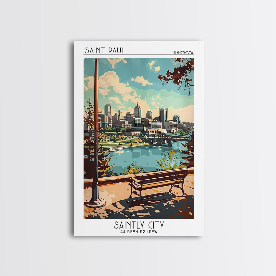 Saint Paul Travel Poster, Canvas Print, City Travel Poster, Travel Wall Art, Living Room Wall Art, City Illustration, Travel Posters