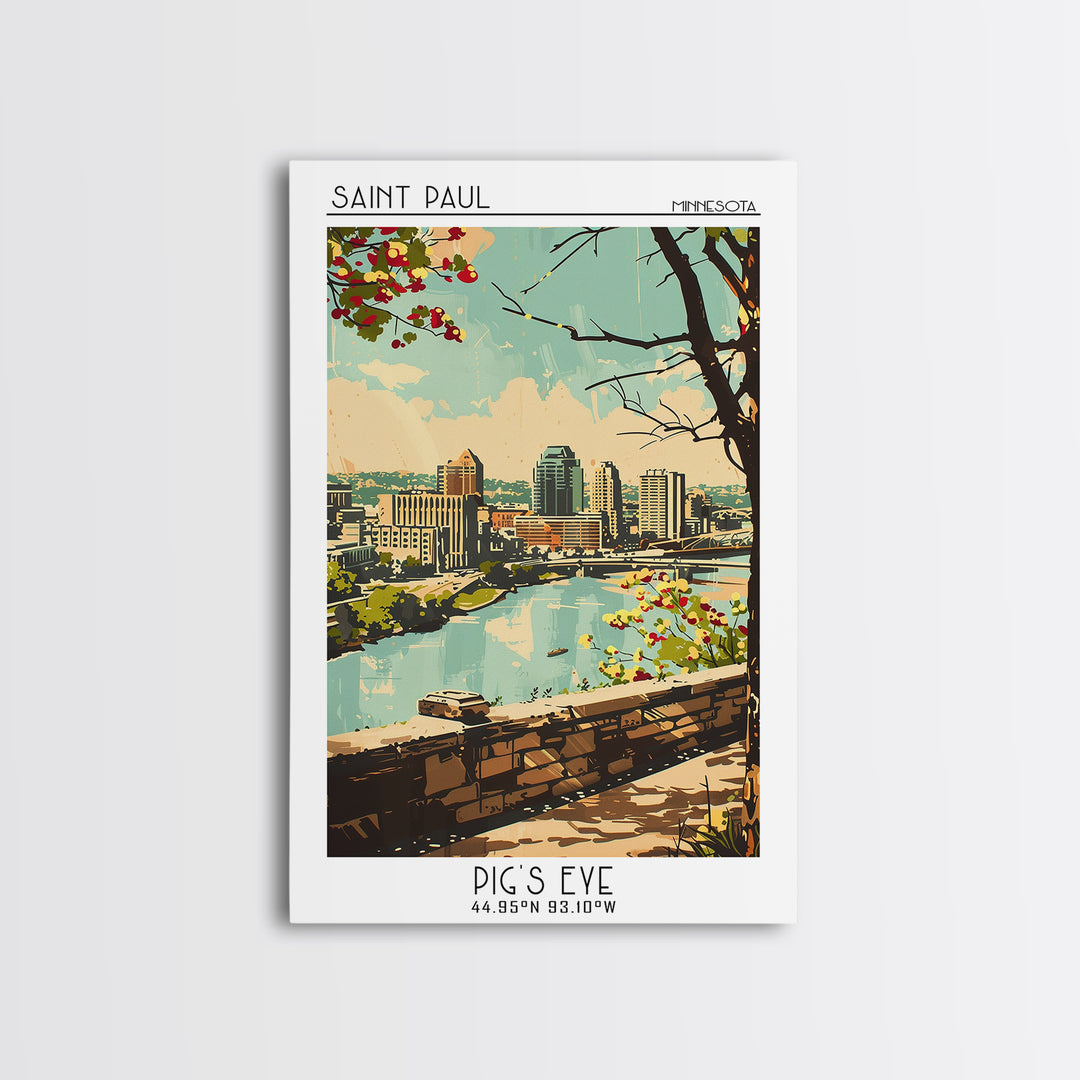 Saint Paul Minnesota Travel Poster, Framed Canvas Print, City Travel Poster, Vintage City Poster, Retro Travel Print, Retro Wall Art