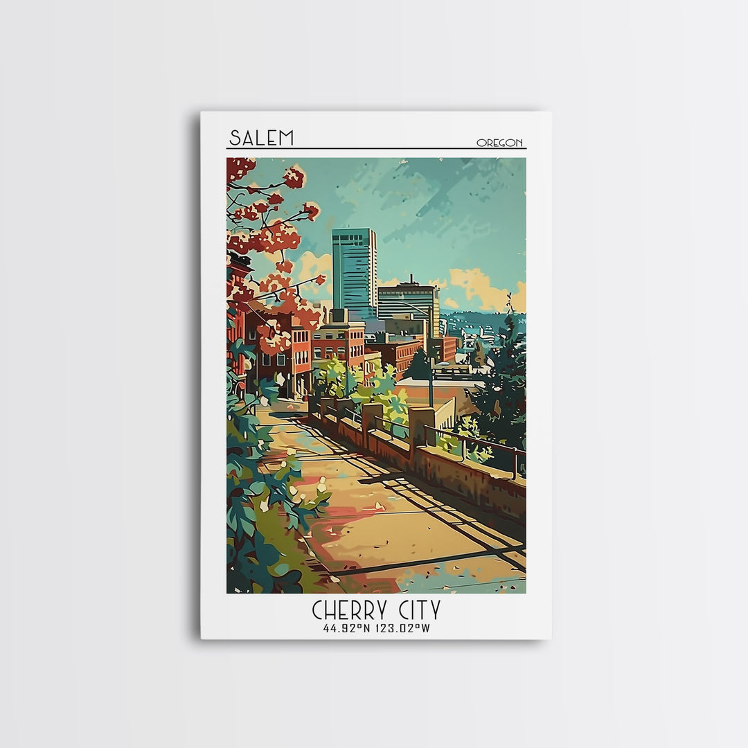 Salem Travel Poster, Framed Canvas Print, Poster Print, Travel Wall Art, Wanderlust Gift, Landscape Art, Home Office Decor, Wall Art
