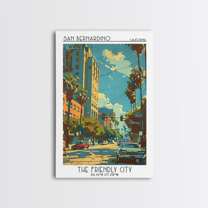 San Bernardino California Travel Poster, Canvas Print, City Art Print, Travel Wall Art, Vintage Posters, Travel Print, Travel Prints