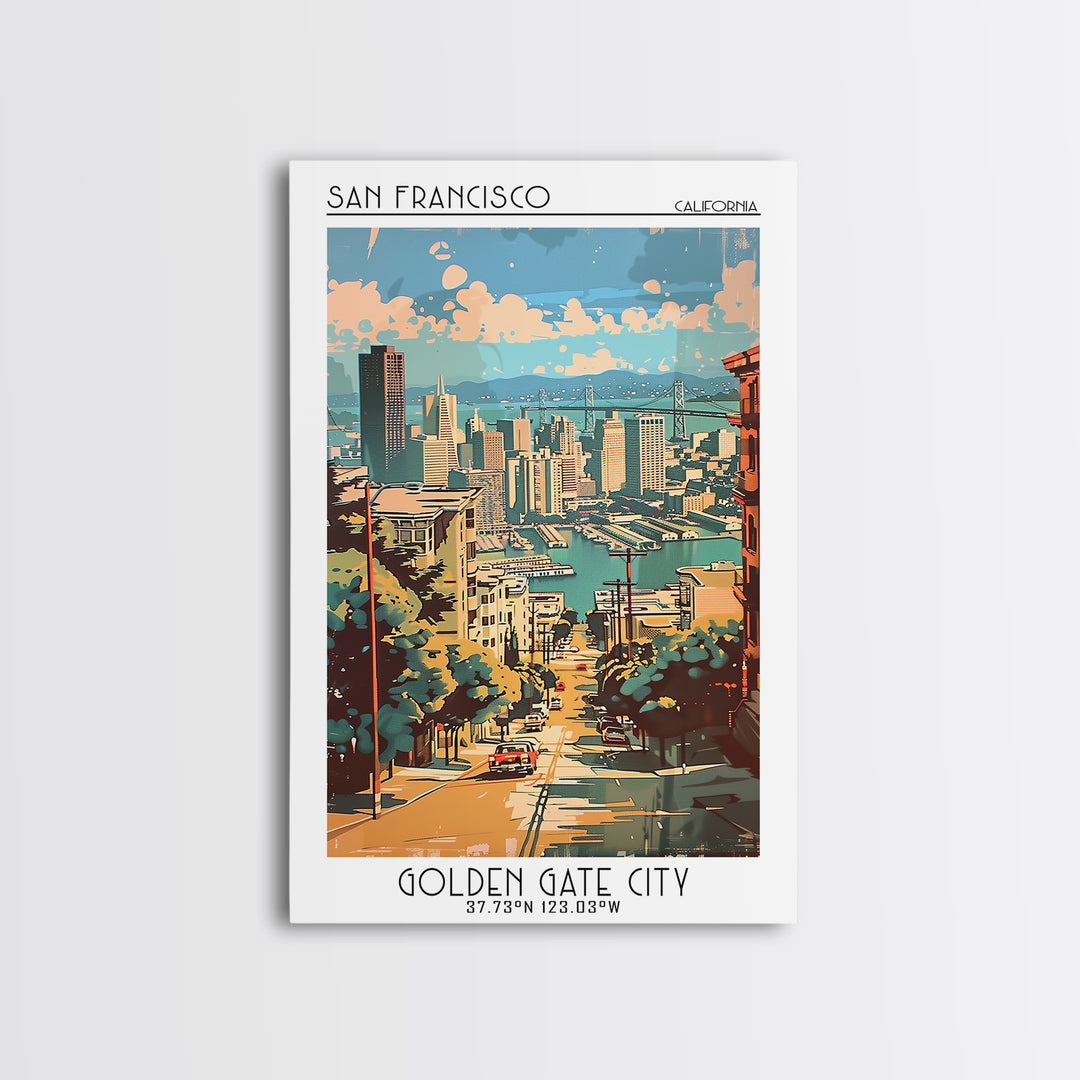 San Francisco California Travel Poster, Canvas Print, Travel Wall Art, City Wall Art, Art Print, Minimalist Poster, Gallery Wall Set