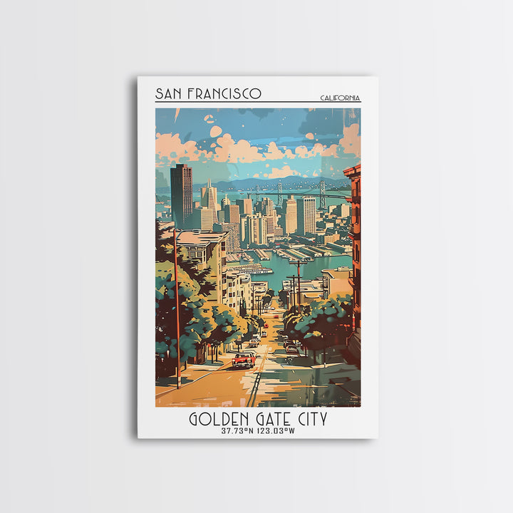 San Francisco California Travel Poster, Canvas Print, Travel Wall Art, City Wall Art, Art Print, Minimalist Poster, Gallery Wall Set
