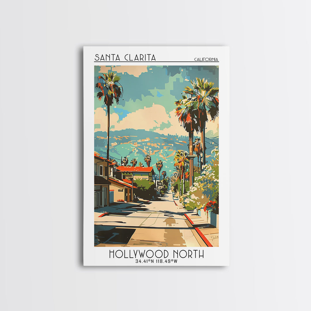 Santa Clarita Travel Poster, Canvas Print, Retro Travel Poster, City Wall Art, Retro Wall Art, Mid Century Wall Art, Wanderlust Gift