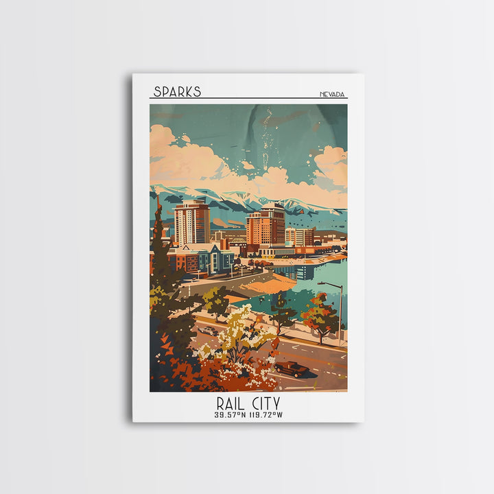 Sparks Travel Poster, Canvas Print, Retro Wall Art, Travel Print, City Wall Art, Colorful Wall Art, Retro Travel Print, Poster Print
