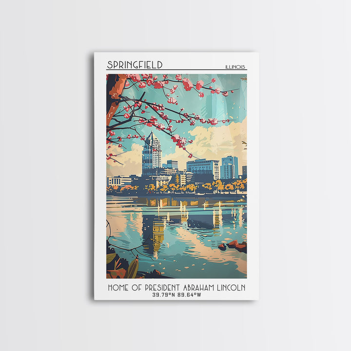 Springfield Travel Poster, Framed Canvas Print, City Travel Poster, Travel Wall Decor, Travel Prints, Travel Decor, Gallery Wall Set