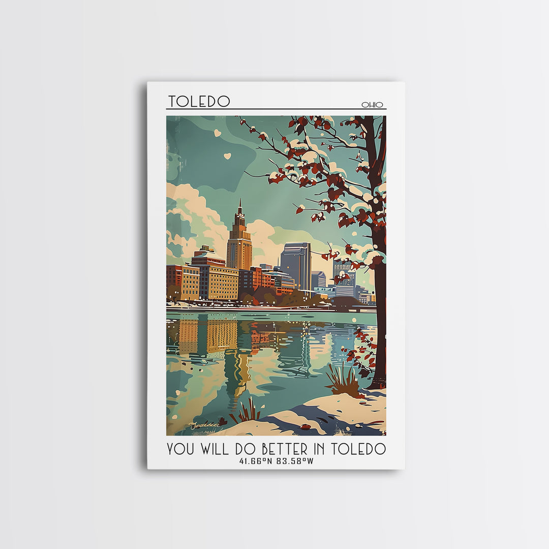 Toledo Travel Poster, Framed Canvas Print, Travel Prints, Landscape Art, Retro Travel Poster, City Travel Poster, Retro Travel Print