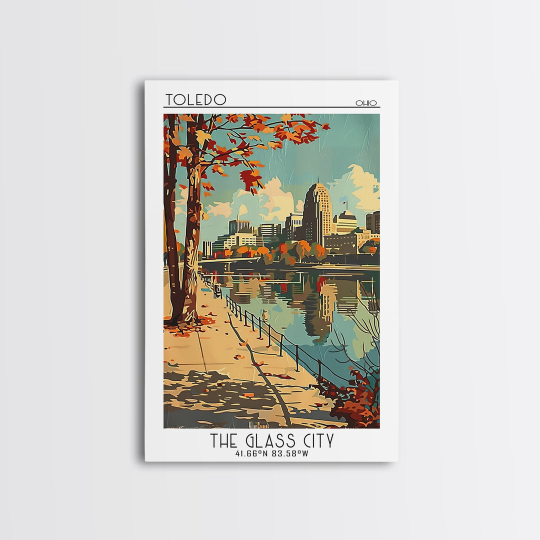 Toledo Ohio Travel Poster, Canvas Print, City Art Print, Travel Wall Art, Fine Art Print, Colorful Wall Art, Poster Print, Art Print