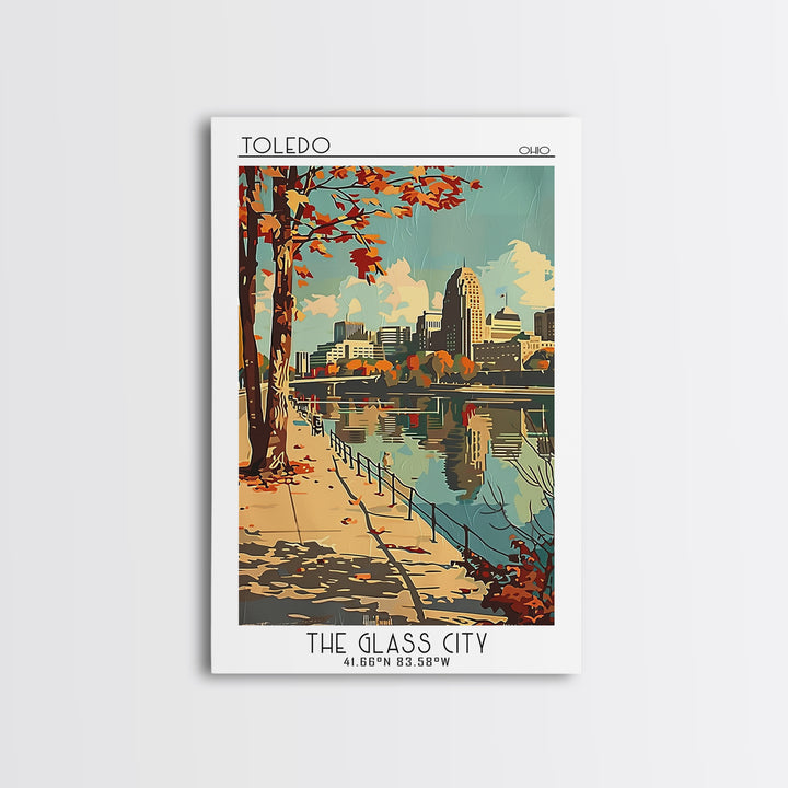Toledo Ohio Travel Poster, Canvas Print, City Art Print, Travel Wall Art, Fine Art Print, Colorful Wall Art, Poster Print, Art Print