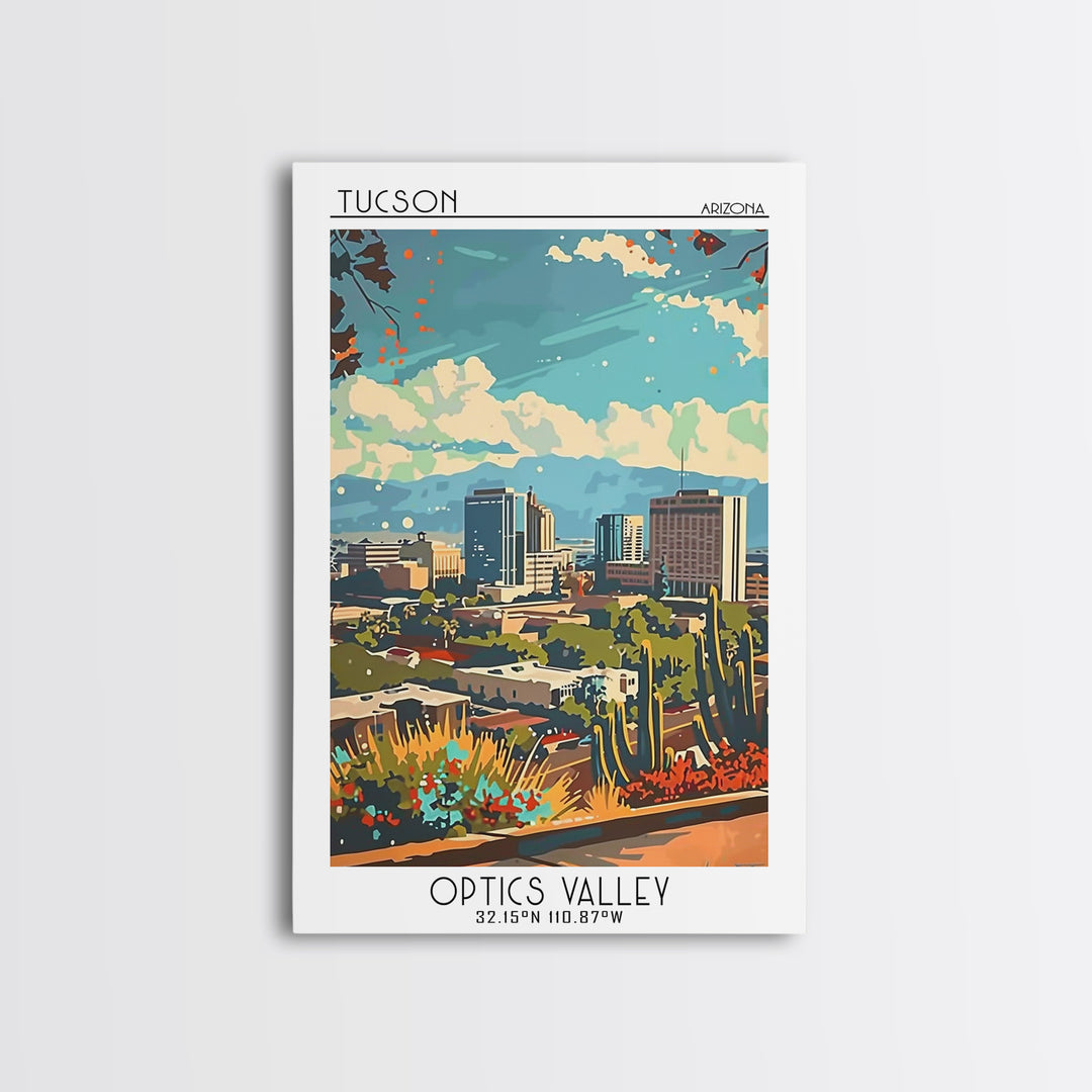 Tucson Travel Poster, Framed Canvas Print, Travel Prints, Landscape Art, Minimalist Poster, Wanderlust Gift, Art Print, Travel Decor