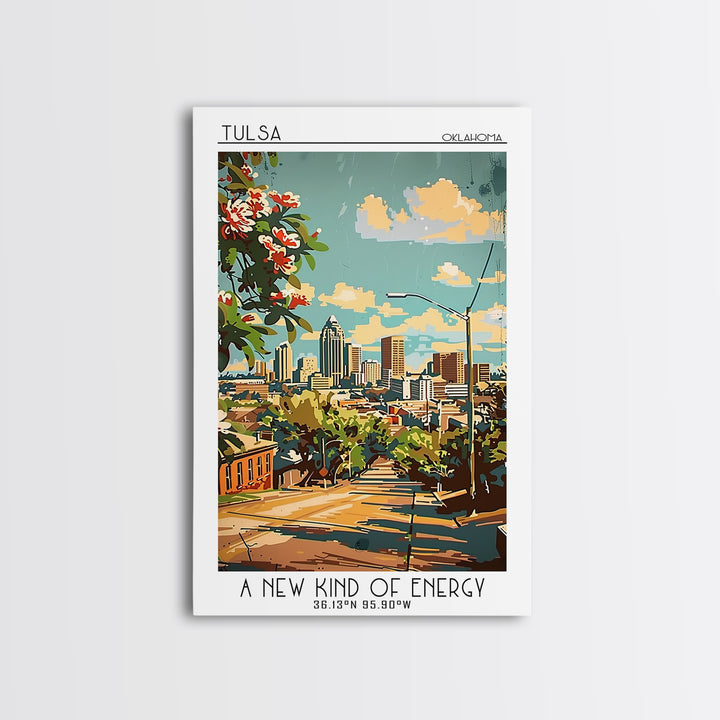 Tulsa Travel Poster, Canvas Print, Poster Print, Travel Wall Art, Minimalist Poster, Poster Art, Retro Wall Art, Vintage City Poster