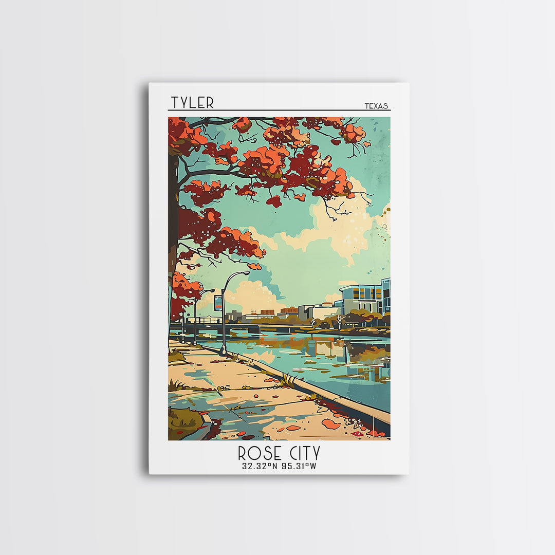Tyler Texas Travel Poster, Canvas Print, Retro Travel Poster, City Wall Art, Retro Travel Print, Vintage Poster, Wall Art, Art Print