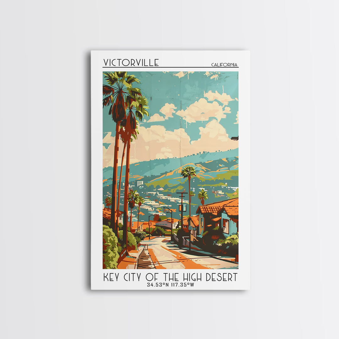 Victorville Travel Poster, Canvas Print, Travel Prints, Landscape Art, Travel Posters, Travel Wall Decor, Poster Art, Fine Art Print