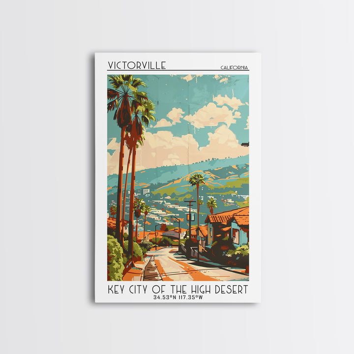 Victorville Travel Poster, Canvas Print, Travel Prints, Landscape Art, Travel Posters, Travel Wall Decor, Poster Art, Fine Art Print