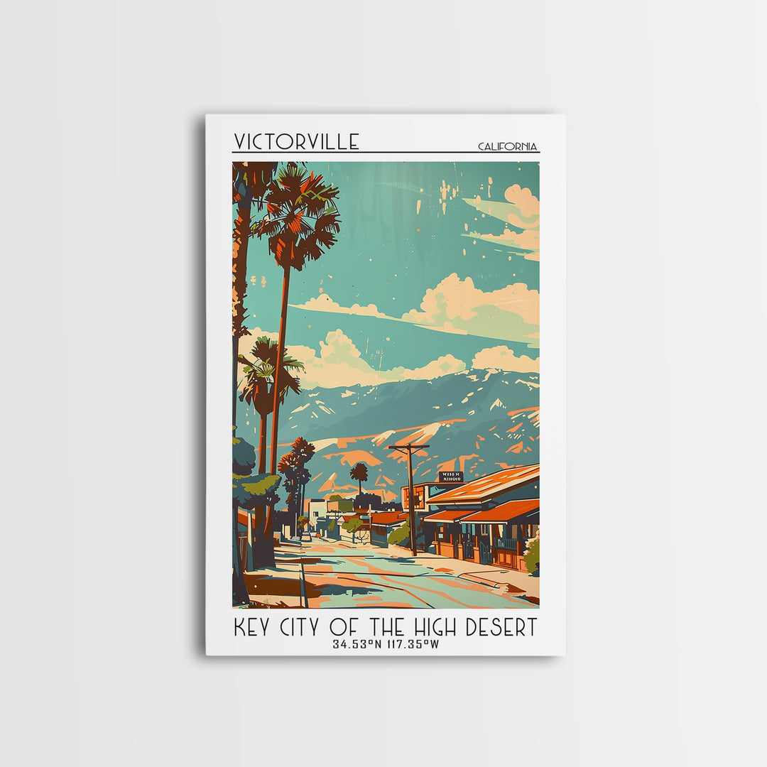 Victorville California Travel Poster, Canvas Print, Vintage Travel Print, City Wall Art, Poster Art, Travel Posters, Vintage Posters