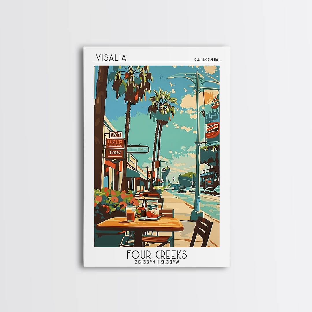 Visalia California Travel Poster, Canvas Print, City Art Print, Travel Wall Art, Travel Print, Wanderlust Gift, Vintage Travel Print