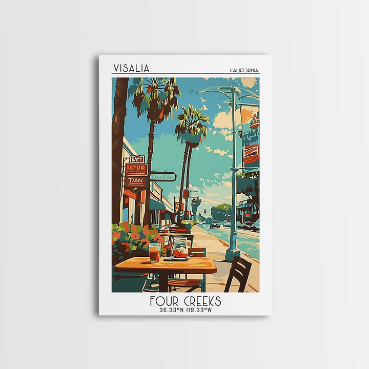 Visalia California Travel Poster, Canvas Print, City Art Print, Travel Wall Art, Travel Print, Wanderlust Gift, Vintage Travel Print