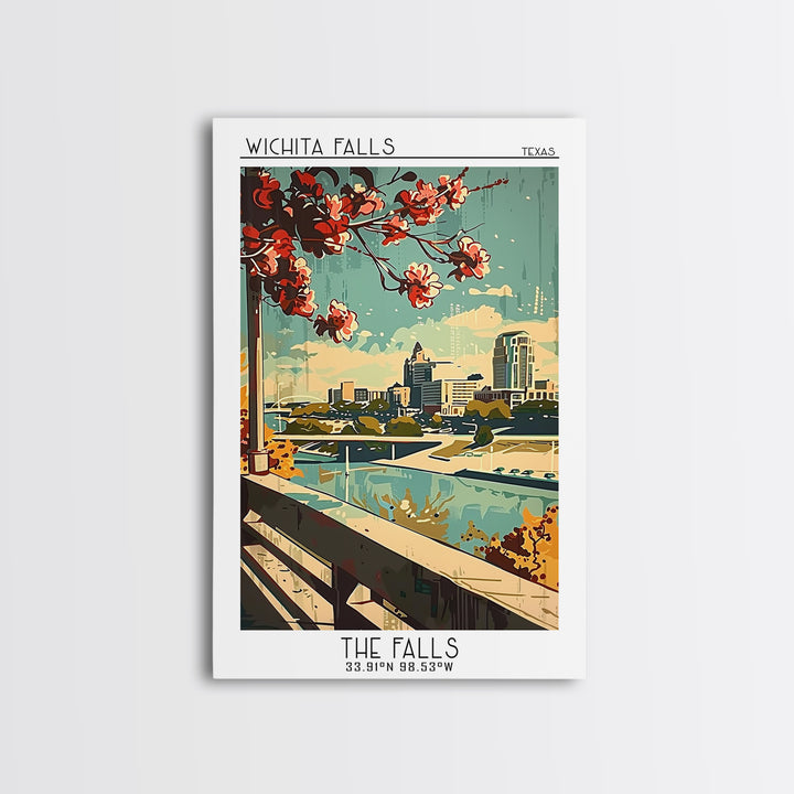 Wichita Falls Texas Travel Poster, Canvas Print, City Art Print, Travel Wall Art, City Illustration, Poster Print, Travel Wall Decor
