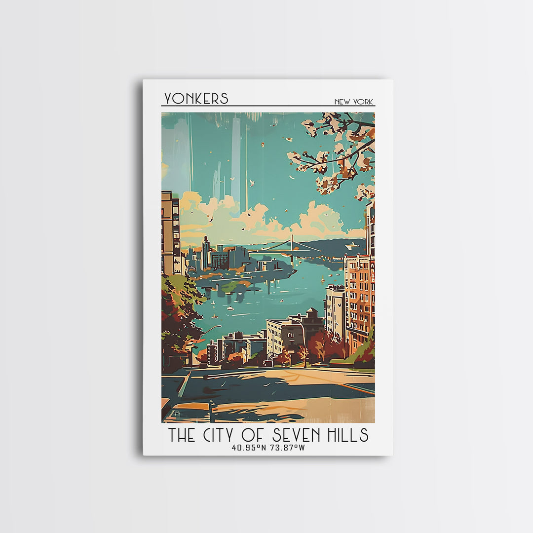 Yonkers Travel Poster, Canvas Print, Poster Print, Travel Wall Art, City Illustration, Travel Posters, Poster Art, Colorful Wall Art