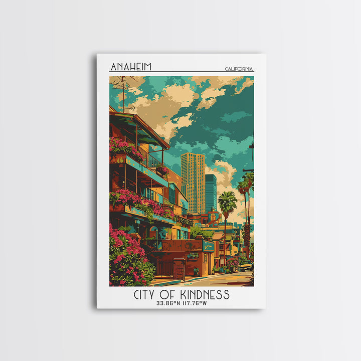 Anaheim Travel Poster, Canvas Print, Poster Print, Travel Wall Art, City Travel Poster, Fine Art Print, Travel Print, City Art Print