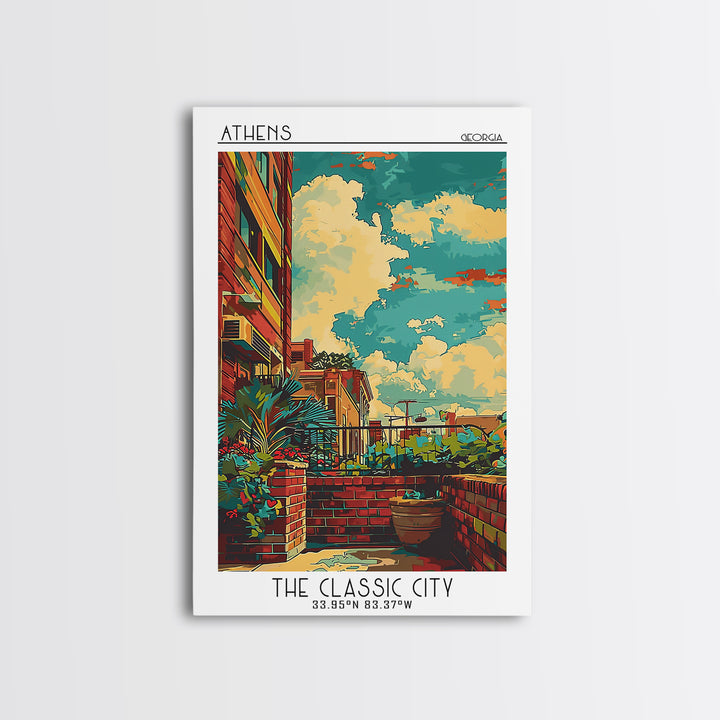 Athens Travel Poster, Framed Canvas Print, City Travel Poster, Travel Wall Decor, Gallery Wall Set, Travel Prints, Modern Wall Decor