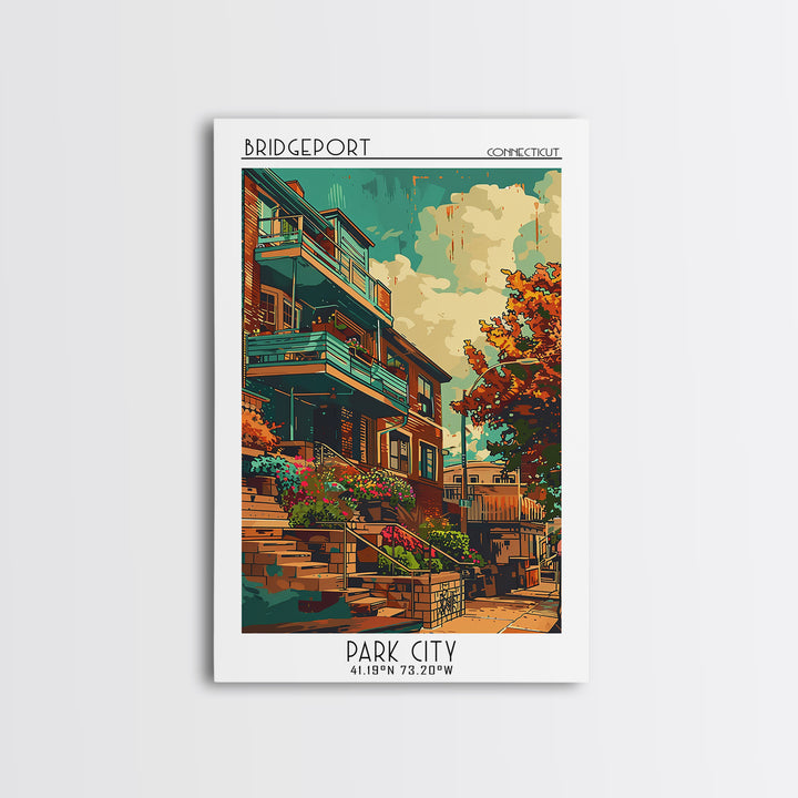 Bridgeport Travel Poster, Canvas Print, Travel Wall Art, City Wall Art, Poster Art, Wall Art, Retro Travel Poster, Modern Wall Decor