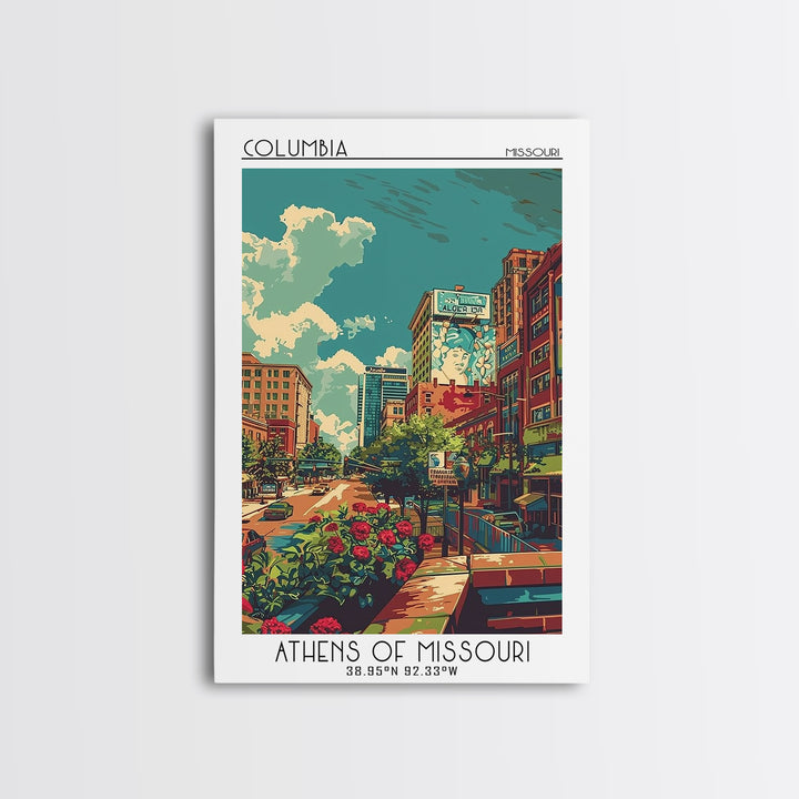 Columbia Travel Poster, Canvas Print, Travel Wall Art, City Wall Art, Travel Prints, City Travel Poster, Art Print, Gallery Wall Set