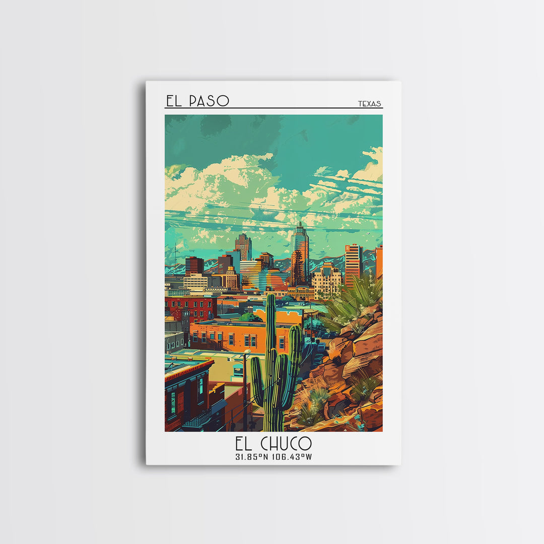 El Paso Travel Poster, Canvas Print, City Art Print, Travel Wall Art, Poster Print, Travel Wall Decor, Poster Art, Colorful Wall Art