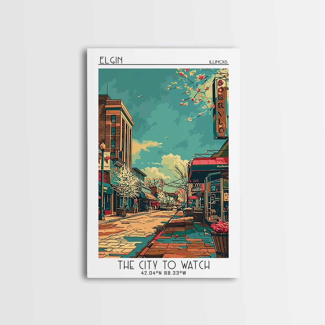 Elgin Travel Poster, Canvas Print, City Travel Poster, Travel Wall Art, Colorful Wall Art, Gallery Wall Set, Art Print, Travel Print