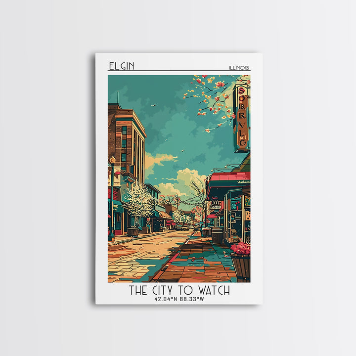 Elgin Travel Poster, Canvas Print, City Travel Poster, Travel Wall Art, Colorful Wall Art, Gallery Wall Set, Art Print, Travel Print