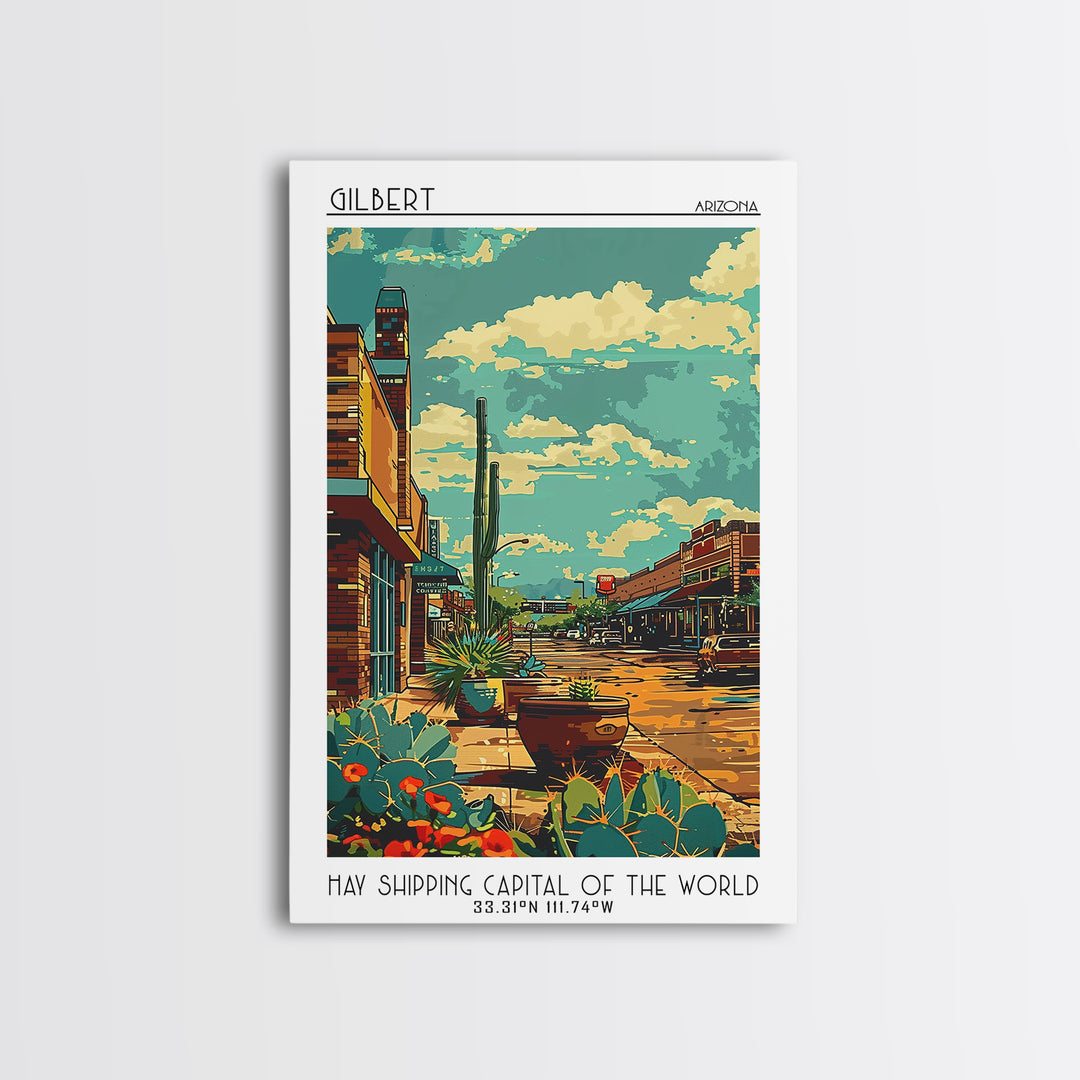 Gilbert Travel Poster, Canvas Print, Poster Print, Travel Wall Art, Poster Art, City Travel Poster, City Wall Art, Home Office Decor